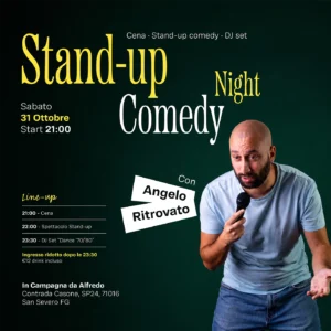 Sabato 31 Ottobre - Stand-up Comedy con Angelo Ritrovato